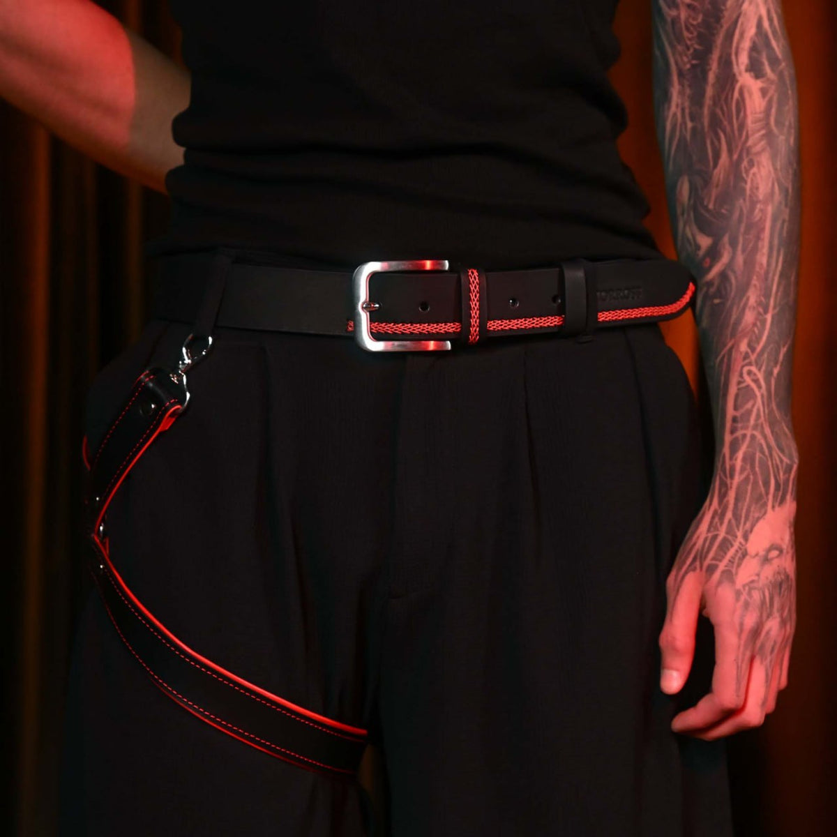 Ensemble ceinture et harnais de jambe en obsidienne TORROSS™