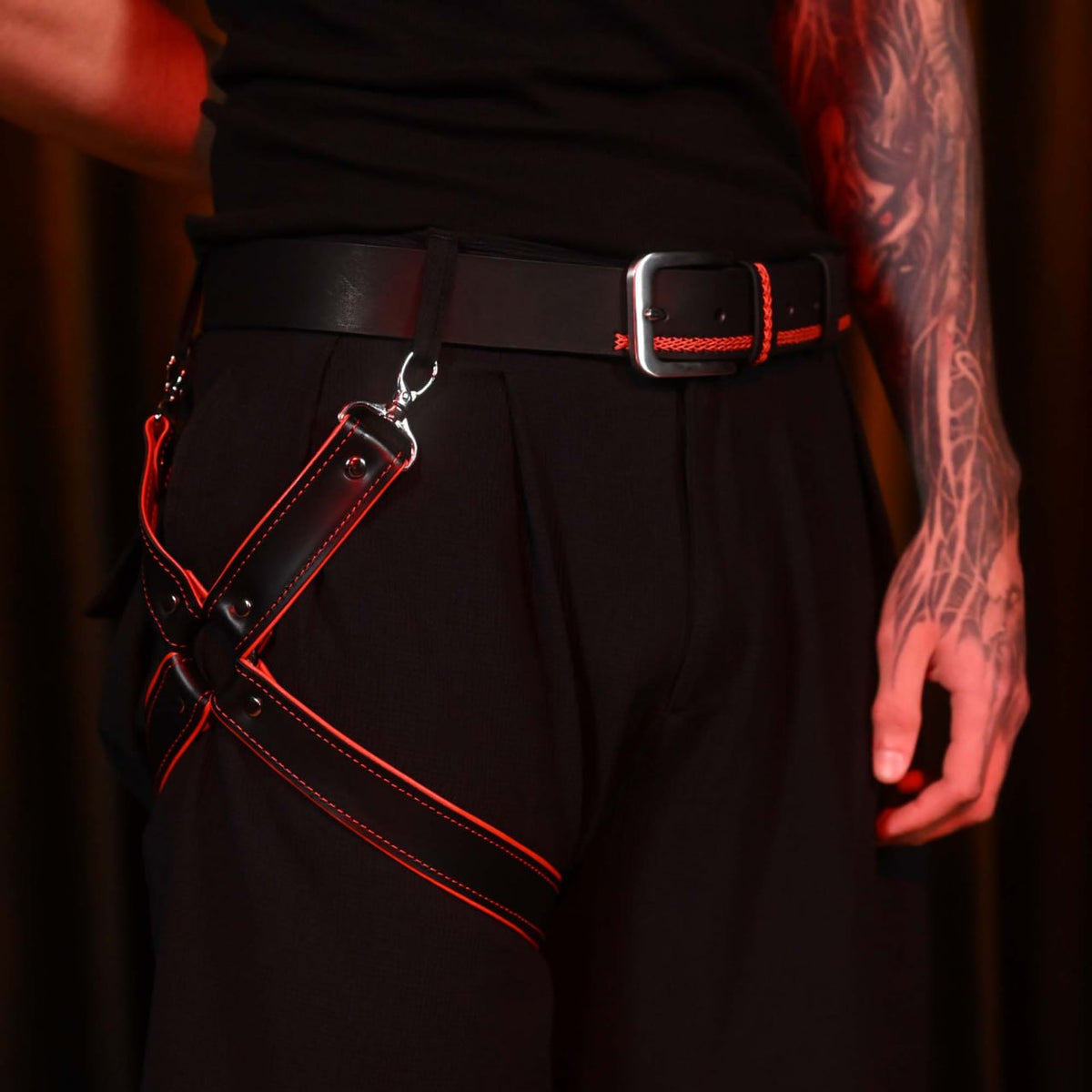 Ensemble ceinture et harnais de jambe en obsidienne TORROSS™